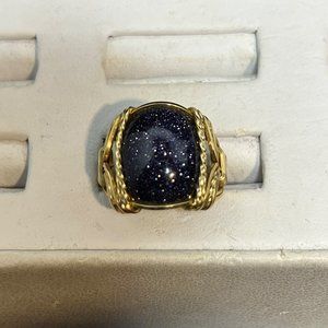 Vintage Gold Filled Wire Wrapped Purple Sun Star Stone Ring Size 6 (R230)